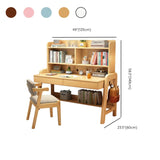 Wooden Kids Study Desk with Hutch and Storage Shelves Image - 15