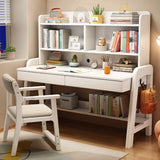 Wooden Kids Study Desk with Hutch and Storage Shelves Image - 5