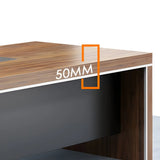 Wooden L-Shape Executive Desk with Drawers and Storage Image - 10