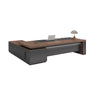 Wooden L-Shape Executive Desk with Drawers and Storage Image - 3