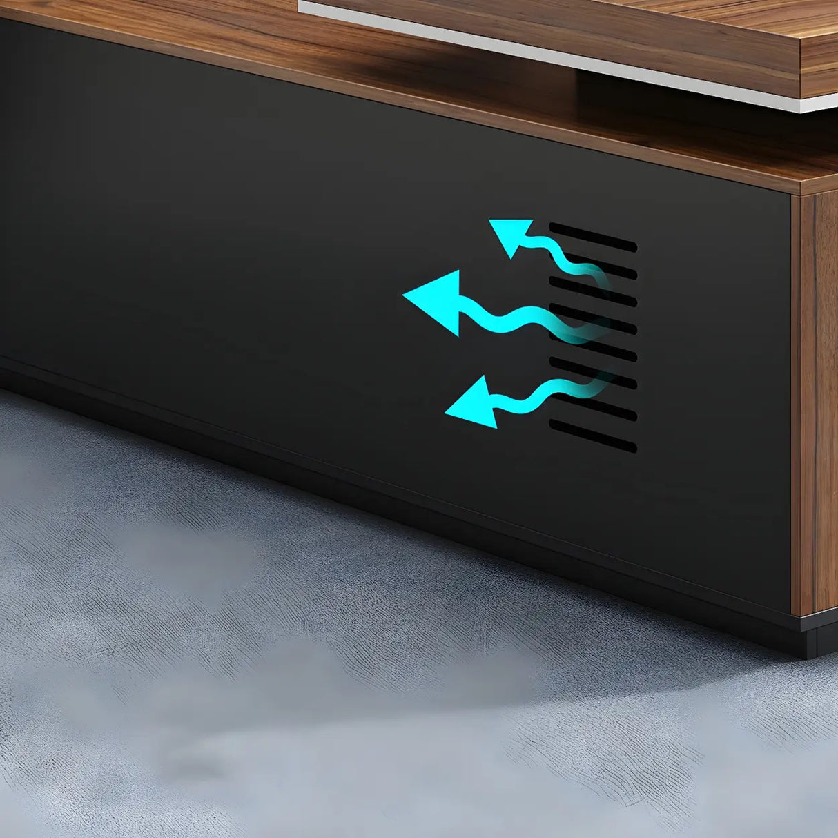 Wooden L-Shape Executive Desk with Drawers and Storage Image - 8