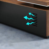 Wooden L-Shape Executive Desk with Drawers and Storage Image - 8