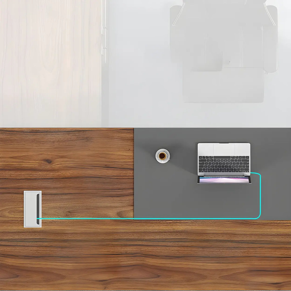 Wooden L-Shape Executive Desk with Drawers and Storage Image - 9