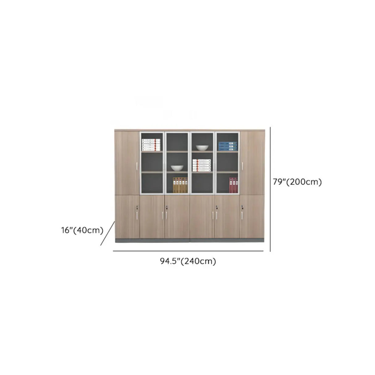 Wooden Natural Finish Vertical Filing Cabinet with Locks Image - 21