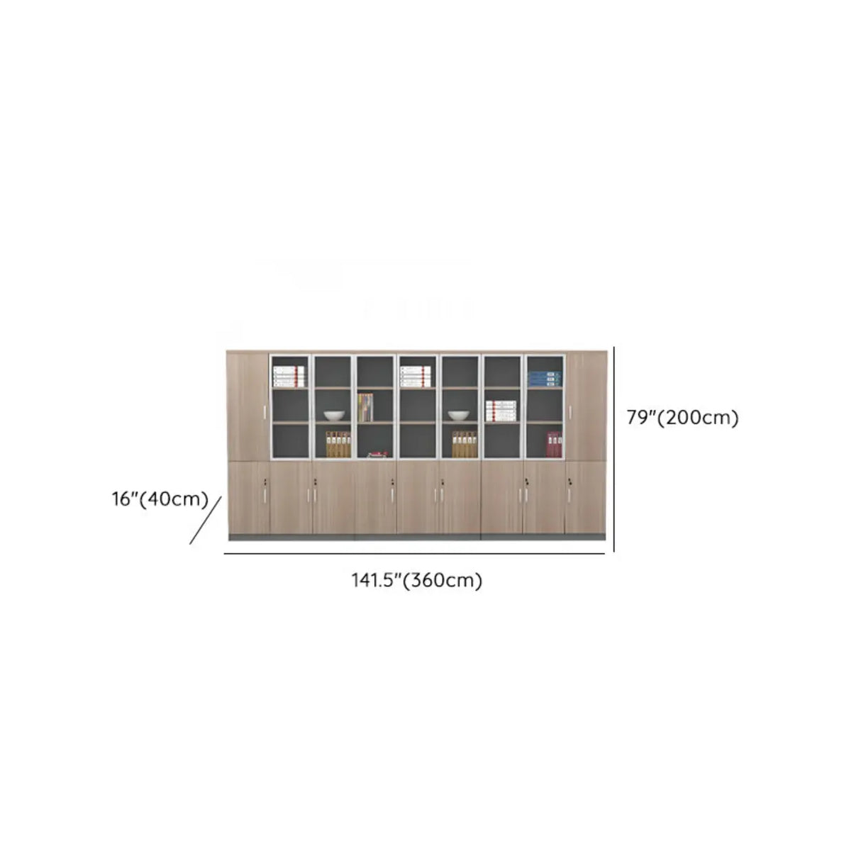 Wooden Natural Finish Vertical Filing Cabinet with Locks Image - 24