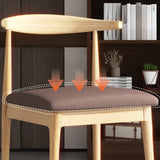 Wooden Open Back Faux Leather Upholstered Dining Chair Image - 10