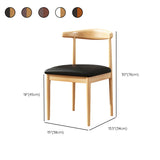 Wooden Open Back Faux Leather Upholstered Dining Chair #size