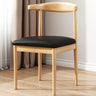 Wooden Open Back Faux Leather Upholstered Dining Chair Image - 2