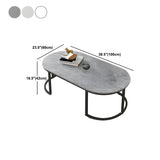 Wooden Oval Double Pedestal Coffee Table with Shelves Image - 17