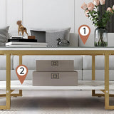 Wooden Oval Double Pedestal Coffee Table with Shelves Image - 8