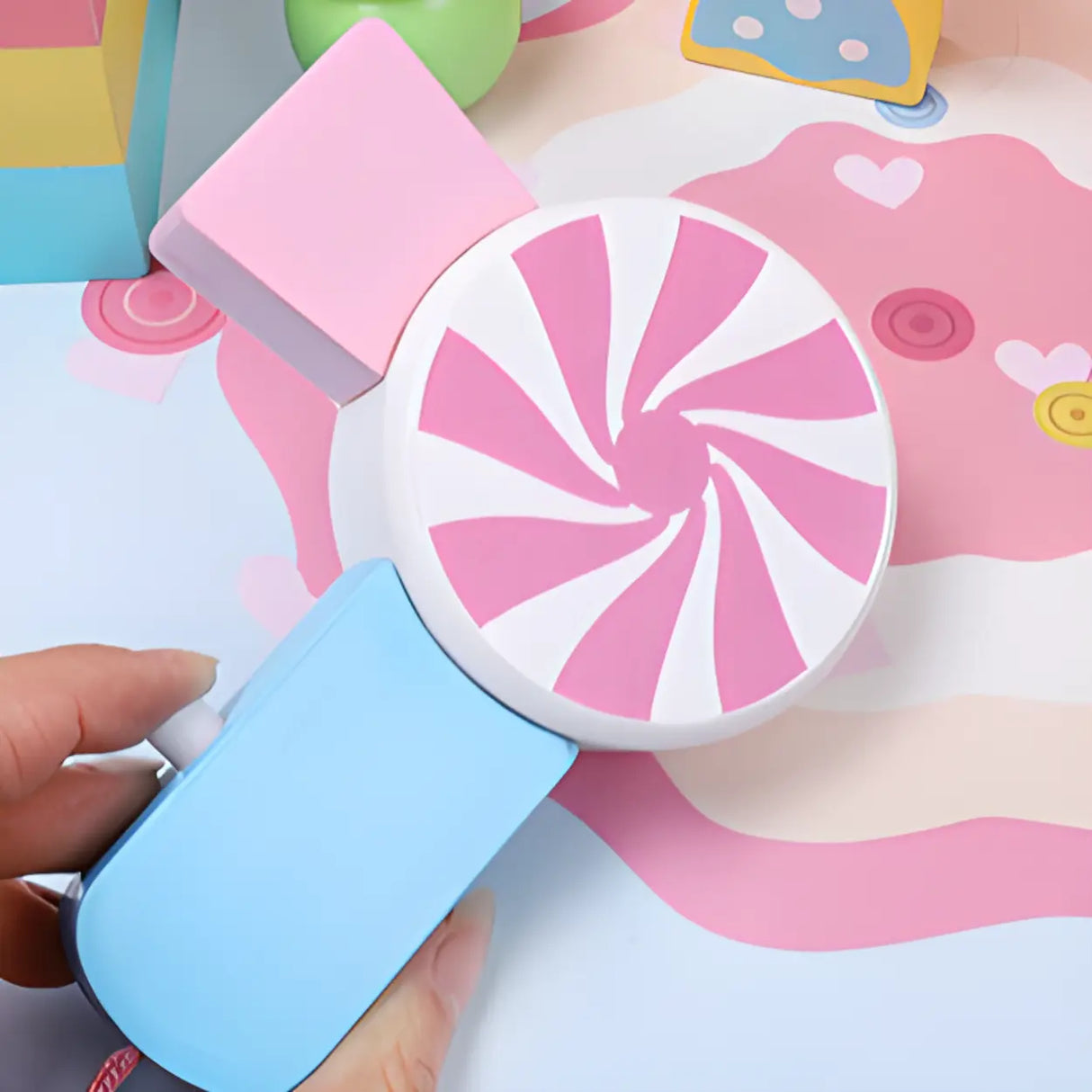 Wooden Pink Rainbow Kids Vanity Set with Storage Drawers Image - 3