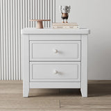 Wooden Rectangular Kids Nightstand with Two-Drawer Image - 1