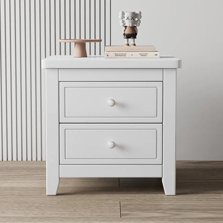Wooden Rectangular Kids Nightstand with Two-Drawer Image - 1