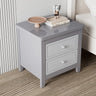Wooden Rectangular Kids Nightstand with Two-Drawer Image - 4