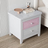 Wooden Rectangular Kids Nightstand with Two-Drawer Image - 7
