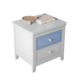 Wooden Rectangular Kids Nightstand with Two-Drawer Image - 8