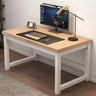 Wooden Rectangular Metal H-Shape Base Writing Desk Image - 5