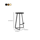 Wooden Round Metal Tripod Base Bar Stool with Footrest Image - 14