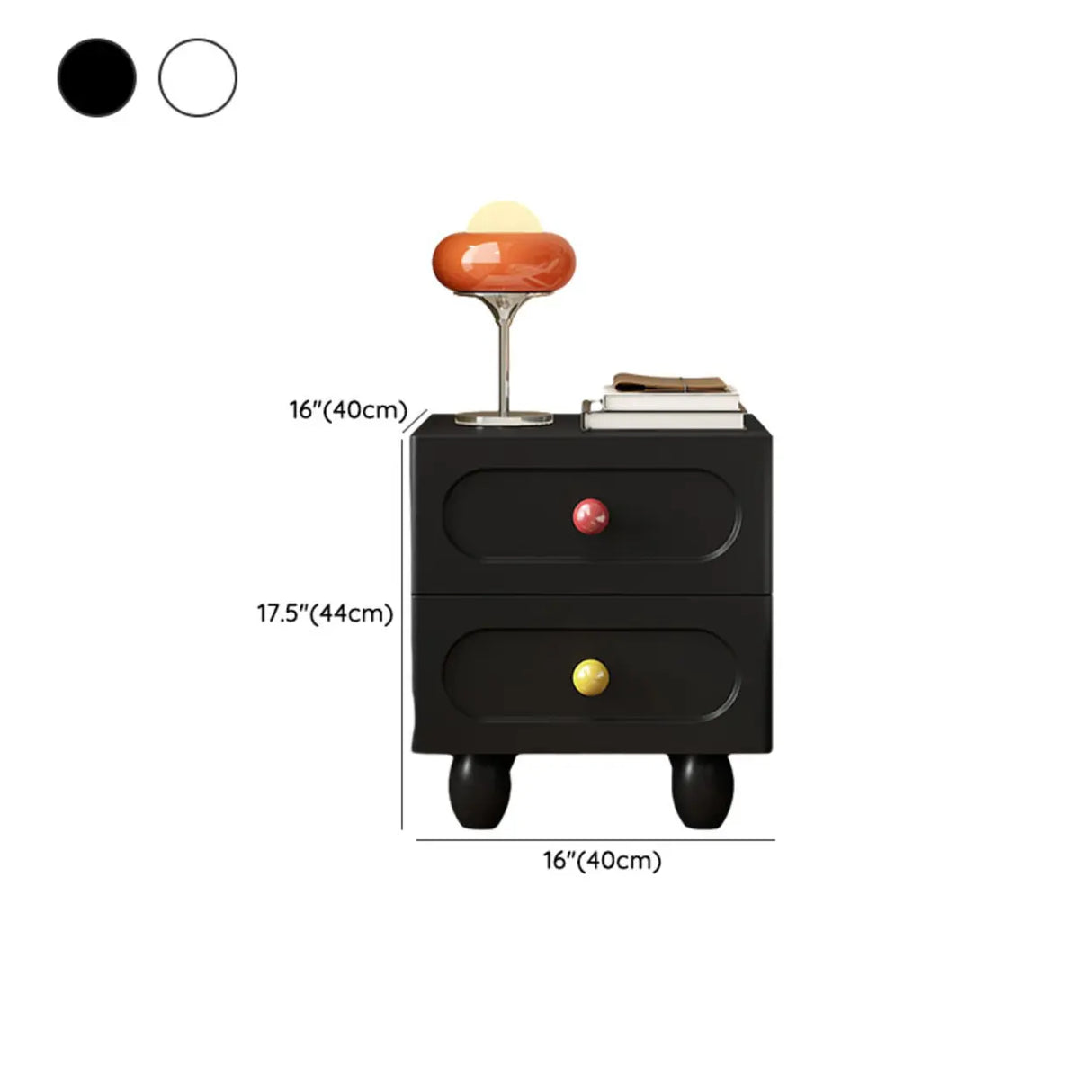 Wooden Short Height Kids Nightstand with Ball Legs Image - 12