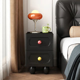 Wooden Short Height Kids Nightstand with Ball Legs Image - 3