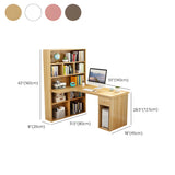 Wooden Storage Writing Desk with Shelves and Drawers Image - 12