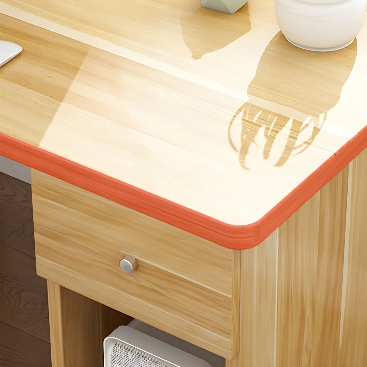 Wooden Storage Writing Desk with Shelves and Drawers Image - 7