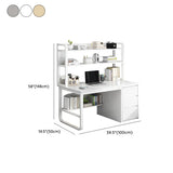 Writing Desk Rectangular Composite Wood Gray Storage 2-Person #size