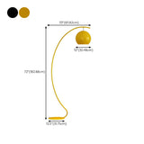 Yellow Arched Modern Globe Metal LED Floor Lamp #size