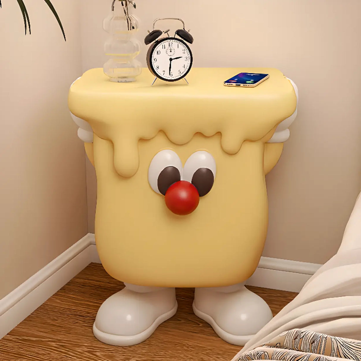 Yellow Cartoon Shape Resin Tip Resistant Kids Nightstand Image - 6
