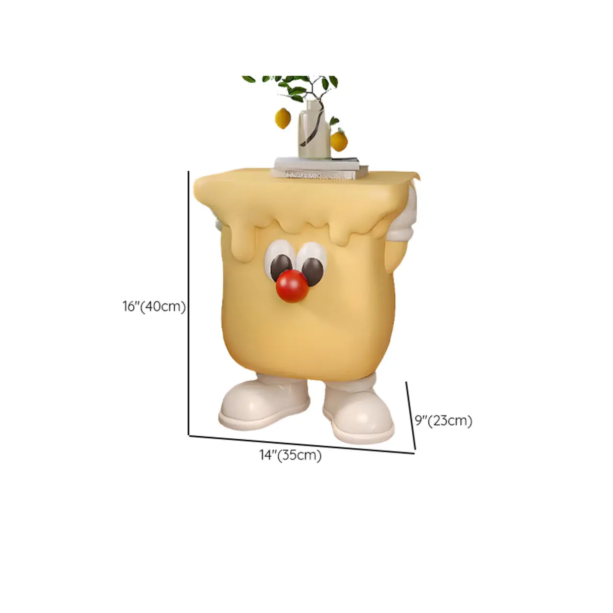 Yellow Cartoon Shape Resin Tip Resistant Kids Nightstand 