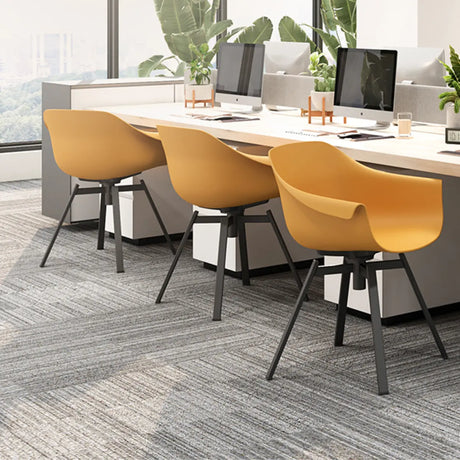 Yellow Casual Comfortable Curved Iron Office Chairs Image - 1