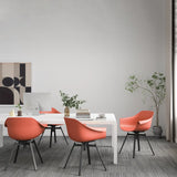 Yellow Casual Comfortable Curved Iron Office Chairs Image - 17