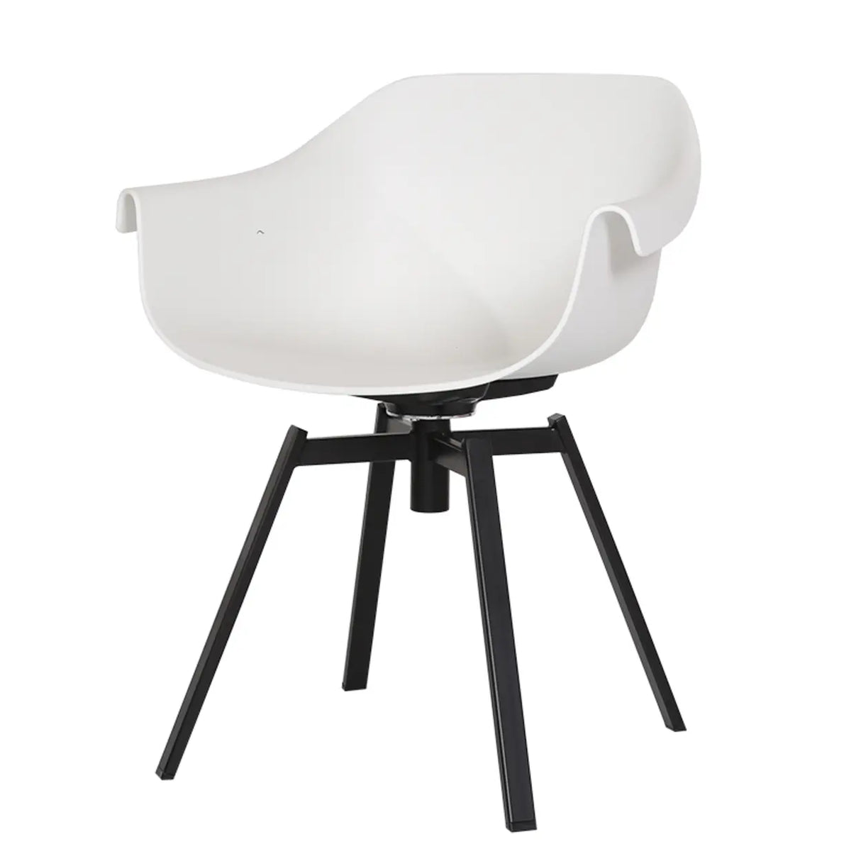 Yellow Casual Comfortable Curved Iron Office Chairs Image - 3
