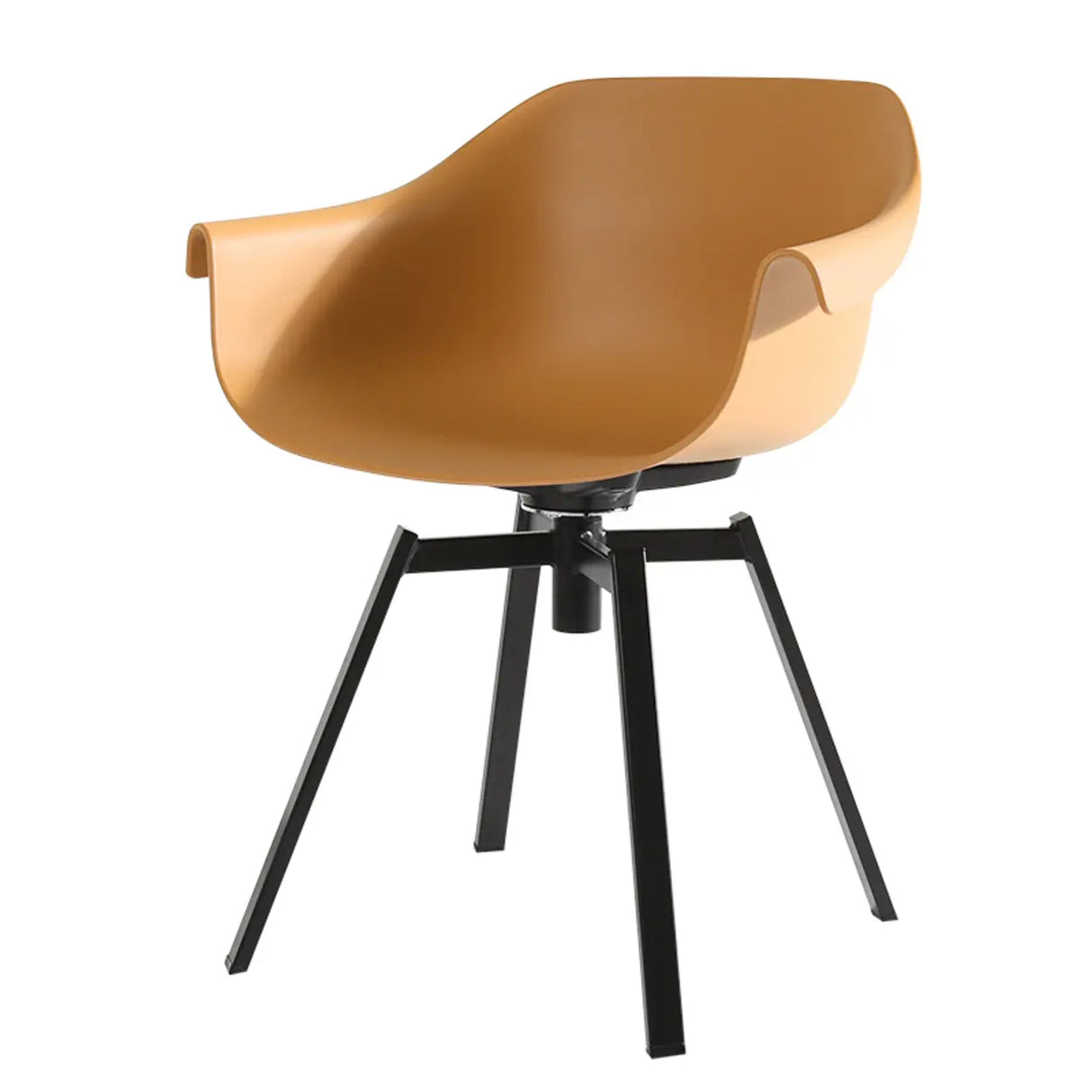 Yellow Casual Comfortable Curved Iron Office Chairs Image - 7