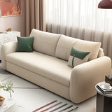 Yellow Cotton Blend Square Arm Pillow Back Sofa Bed Image - 1
