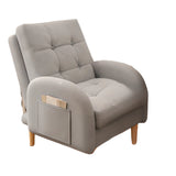 Yellow Cotton Linen Convertible Chair with Storage Image - 5