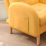 Yellow Cotton Linen Convertible Chair with Storage Image - 6