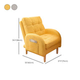 Yellow Cotton Linen Convertible Chair with Storage Image - 8