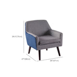 Yellow Cotton Linen Fixed Back Arm Chair with Slipcover #size