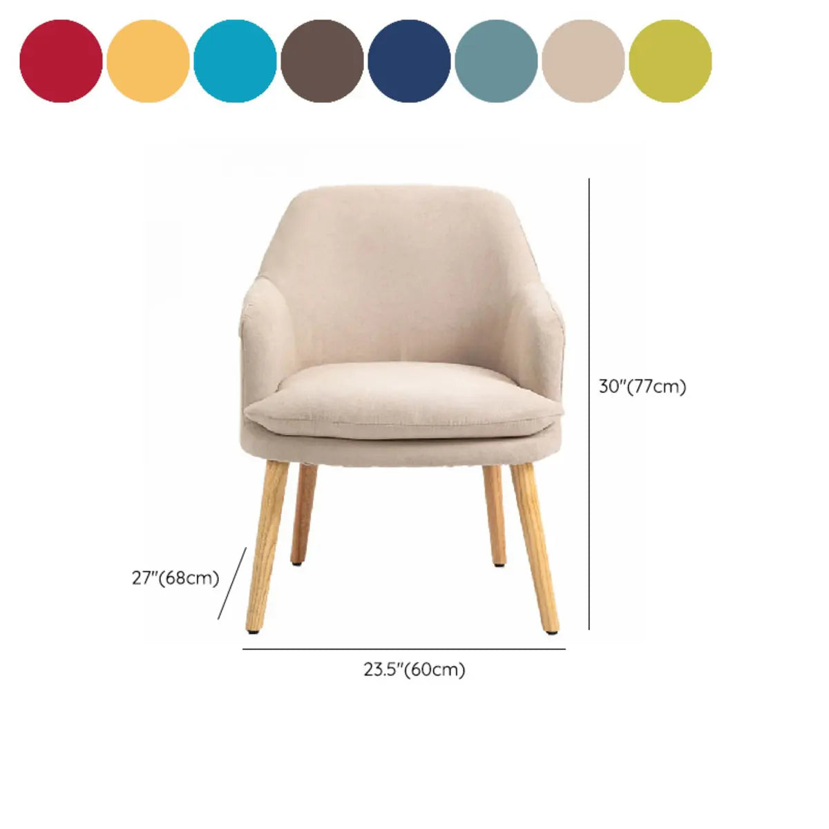 Yellow Flannel Sloped Arms Fixed Back Lounge Chair 