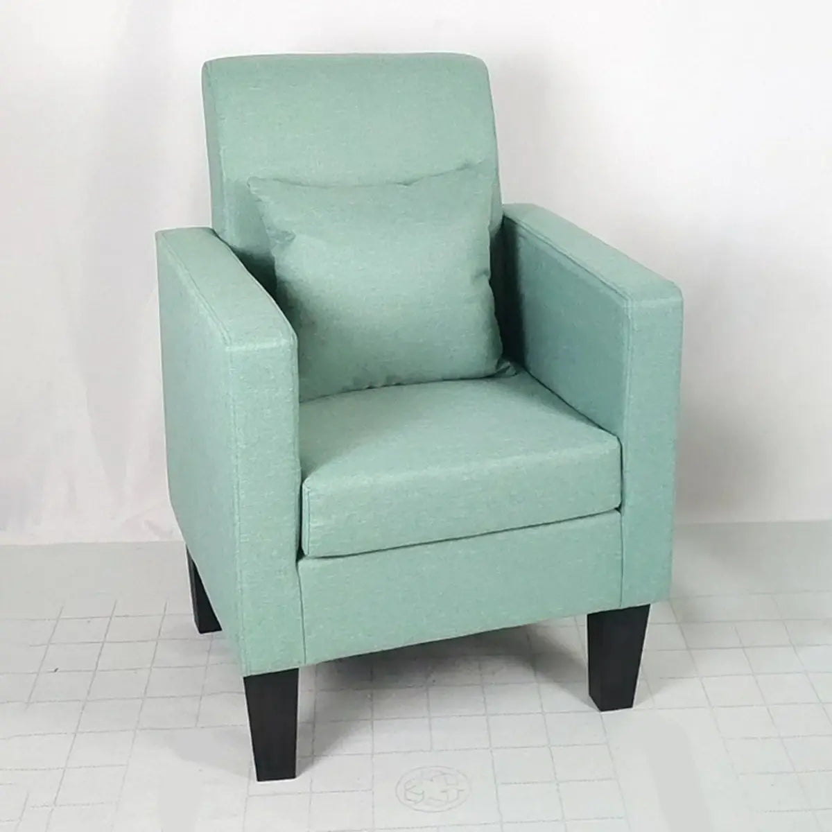 Yellow Linen Square Arm Removable Cushions Arm Chair Image - 12