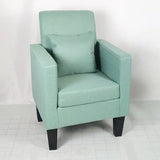 Yellow Linen Square Arm Removable Cushions Arm Chair Image - 12