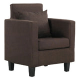 Yellow Linen Square Arm Removable Cushions Arm Chair Image - 13