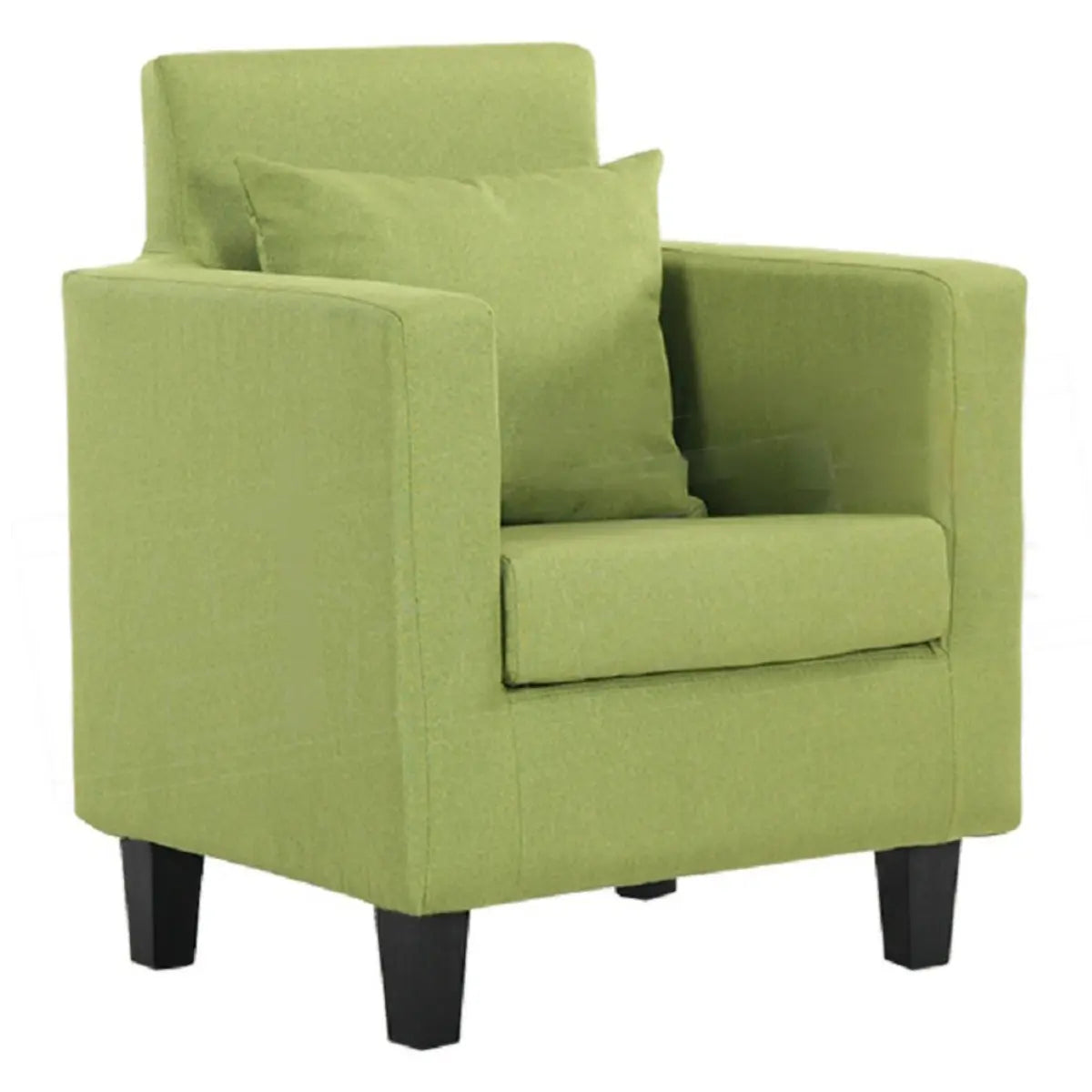 Yellow Linen Square Arm Removable Cushions Arm Chair Image - 15