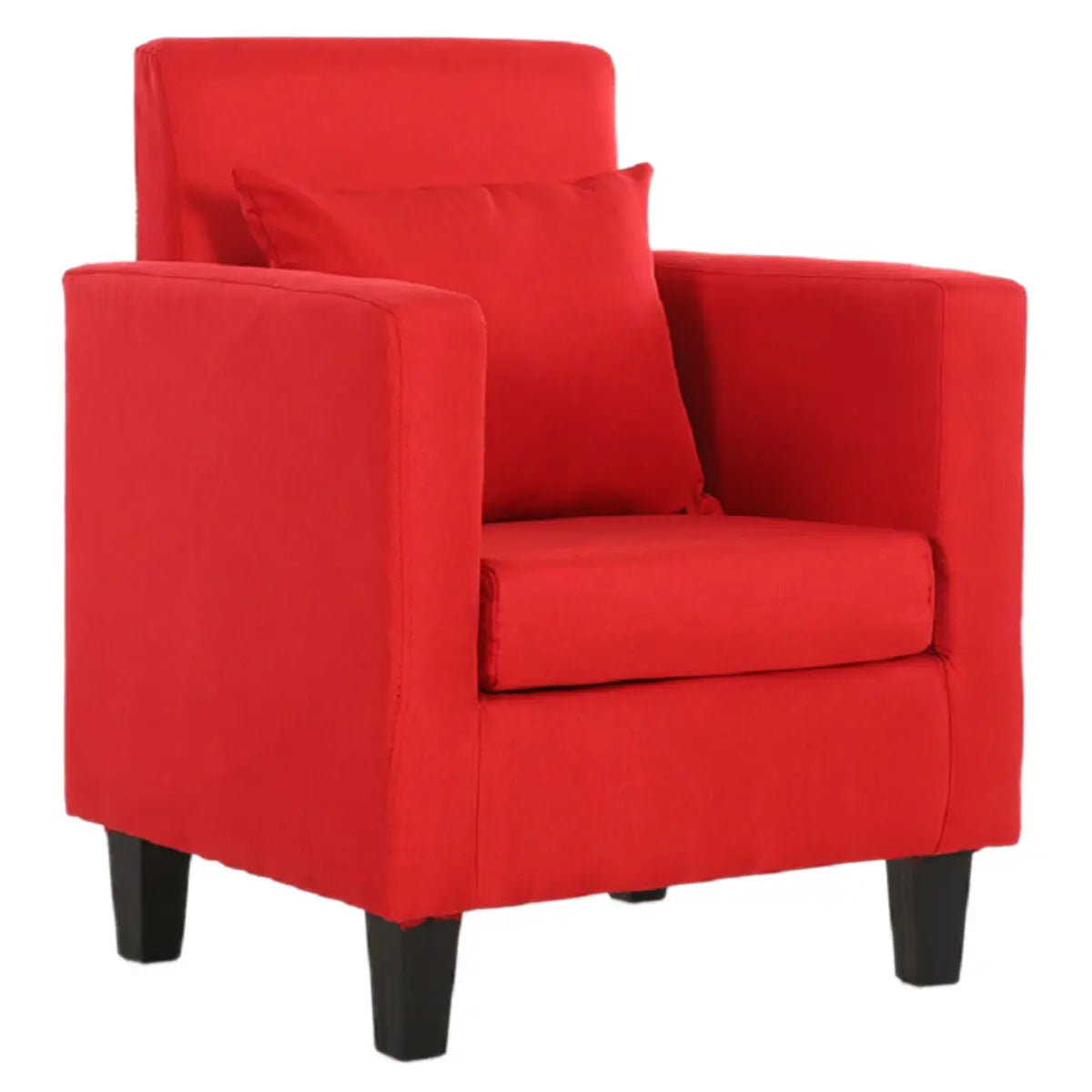 Yellow Linen Square Arm Removable Cushions Arm Chair Image - 5