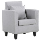 Yellow Linen Square Arm Removable Cushions Arm Chair Image - 7