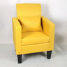 Yellow Linen Square Arm Removable Cushions Arm Chair Image - 9