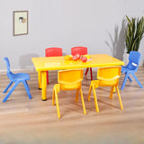 Yellow Rectangular Waterproof Toddler Table Cahir Set Image - 1
