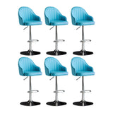 Yellow Round Metal Adjustable PU Leather Bar Stool Image - 30
