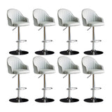 Yellow Round Metal Adjustable PU Leather Bar Stool Image - 41